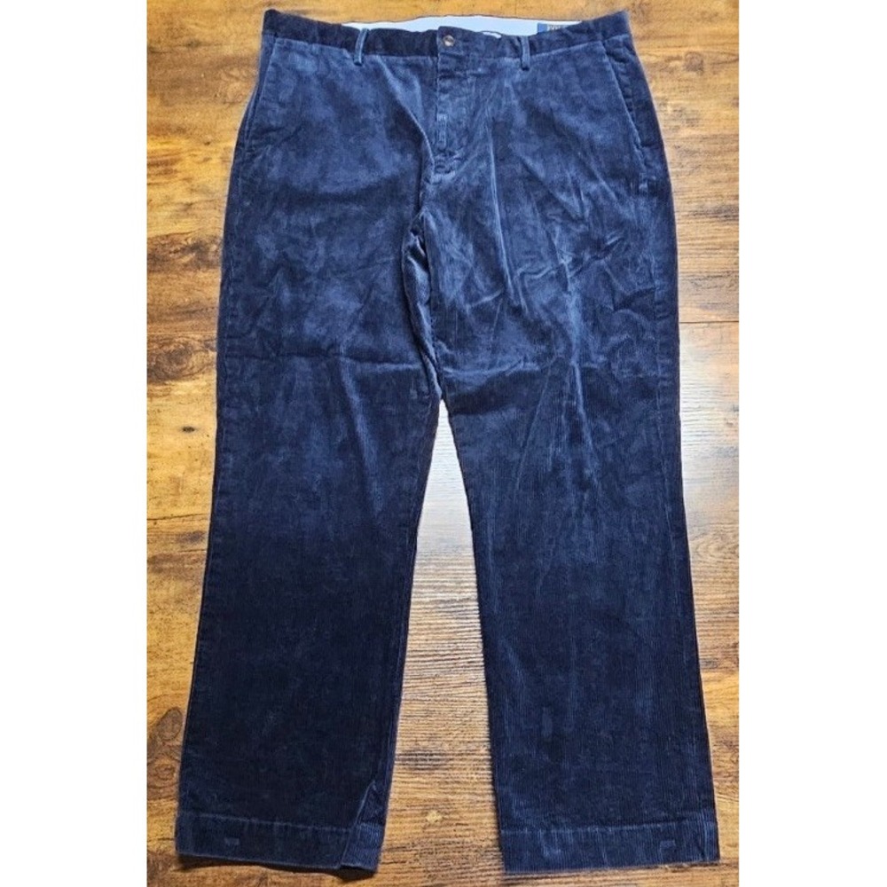 Polo Ralph Lauren Stretch Classic Fit Chino Pants Navy Blue Corduroy Size 36x30